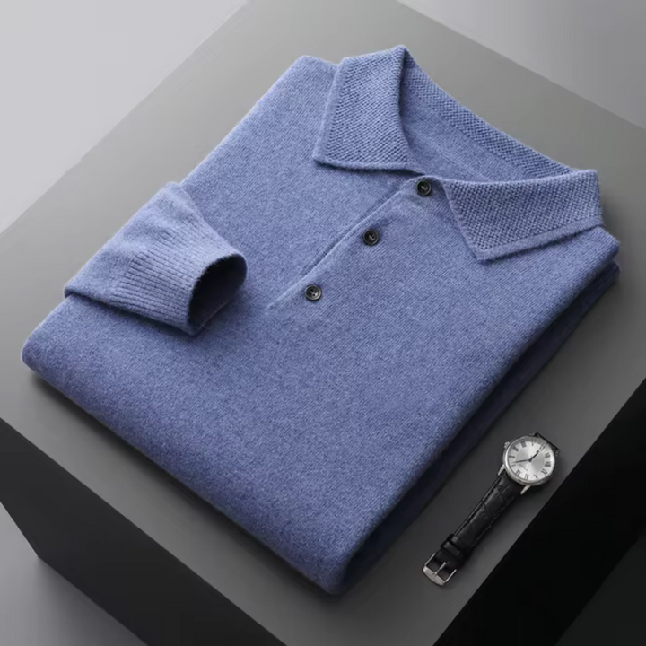 Men's Polo Sweater – Lightweight Warmth