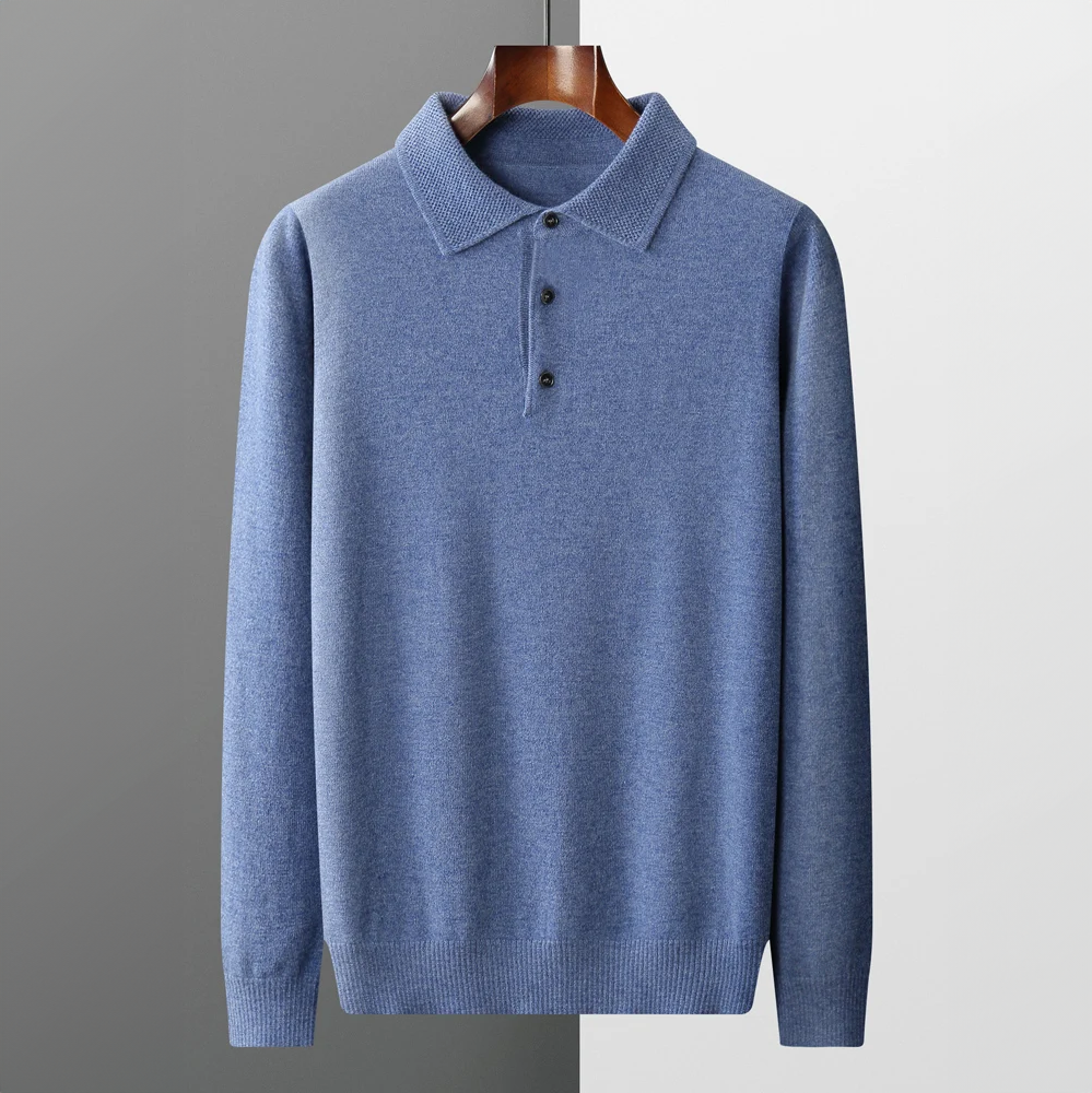 Men's Polo Sweater – Lightweight Warmth