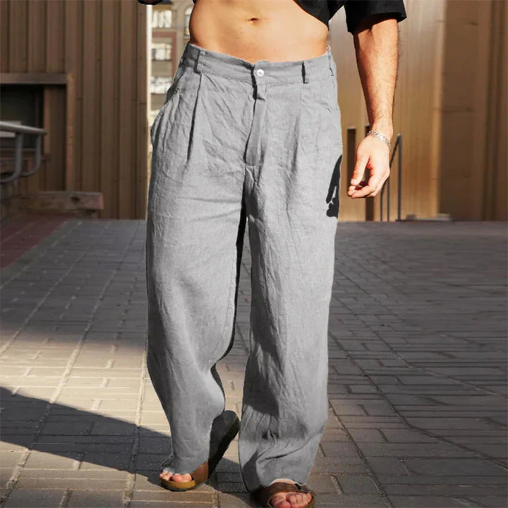 Linen Trousers with Wide Legs