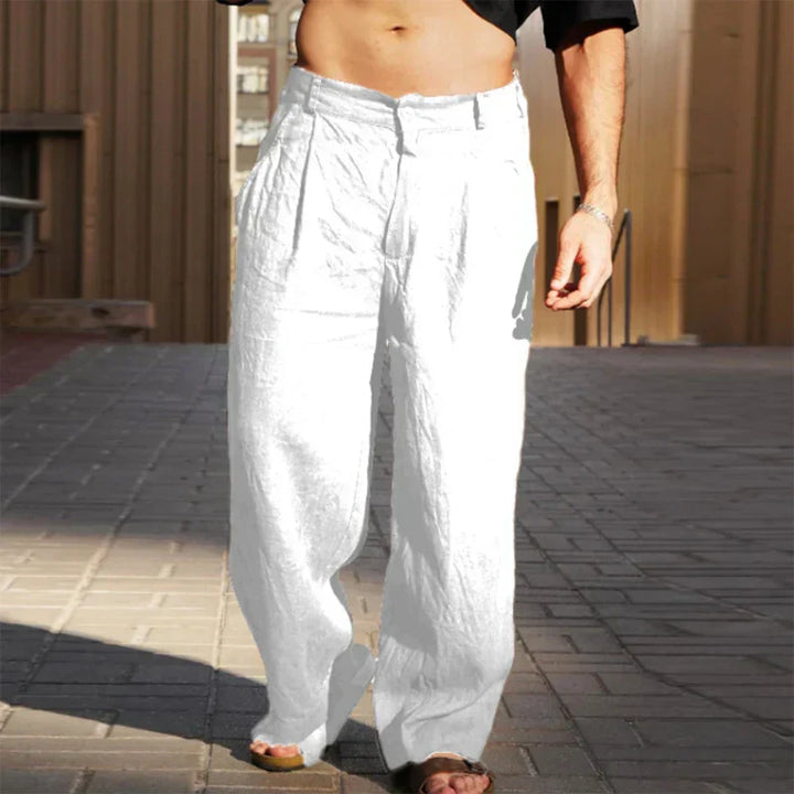 Linen Trousers with Wide Legs