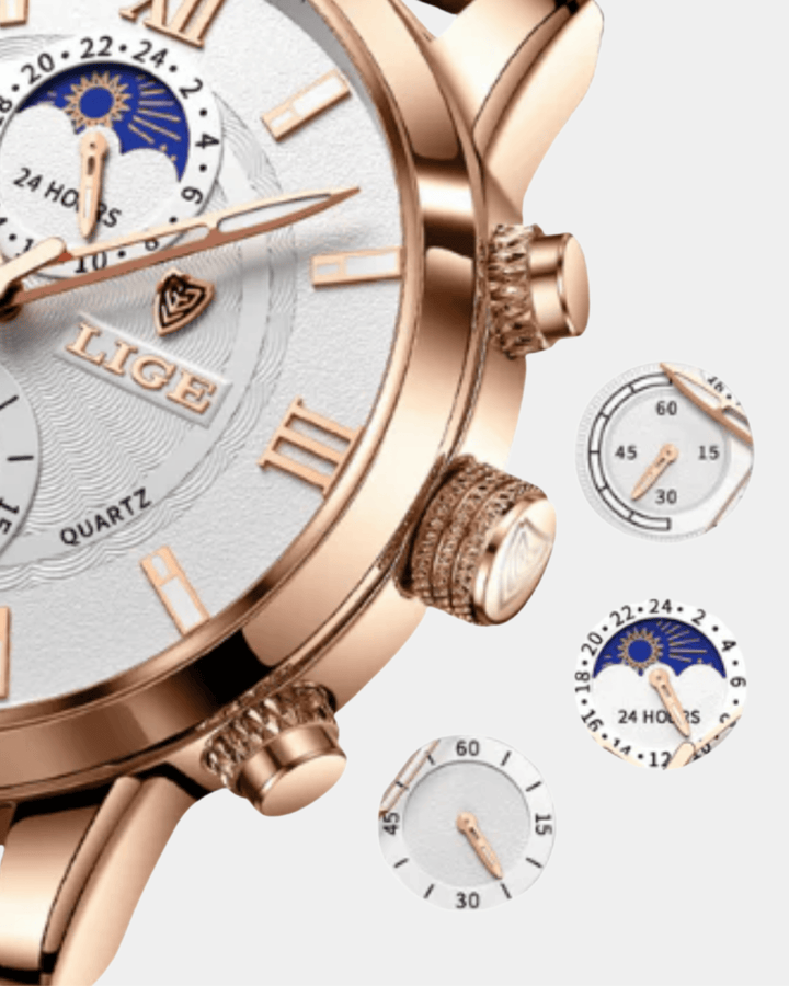 MOONPHASE CHRONOGRAPH LEDERUHR