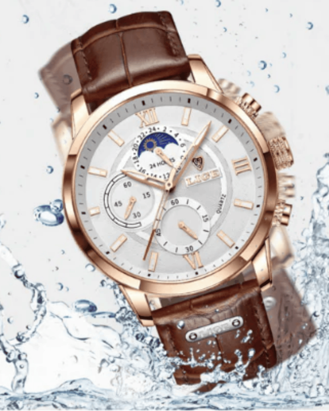 MOONPHASE CHRONOGRAPH LEDERUHR