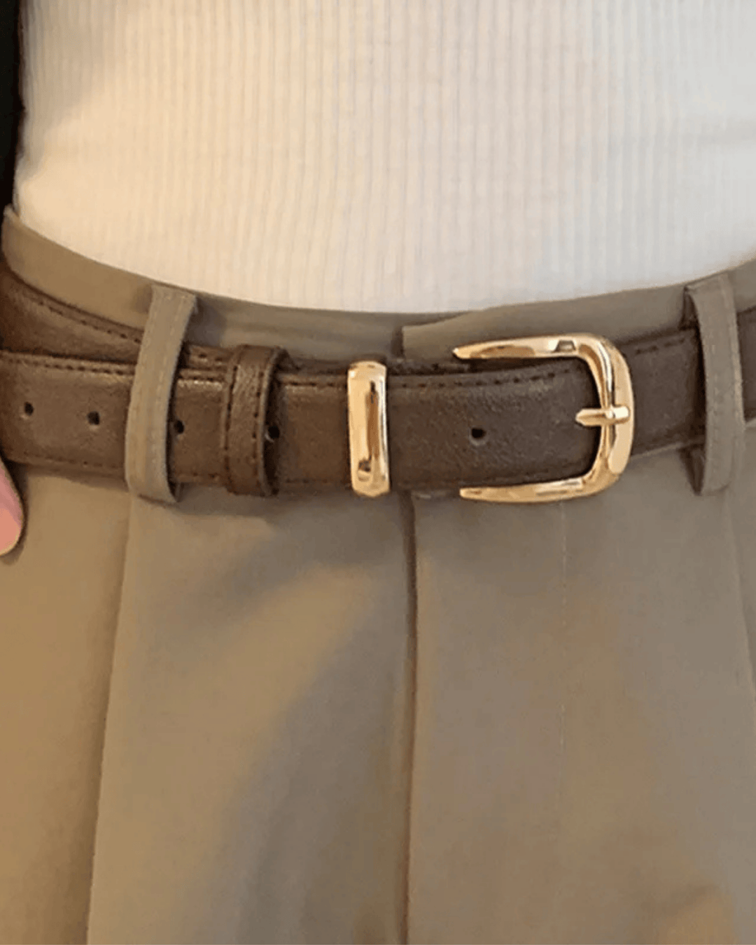 ROUNDED METAL BUCKLE BELT