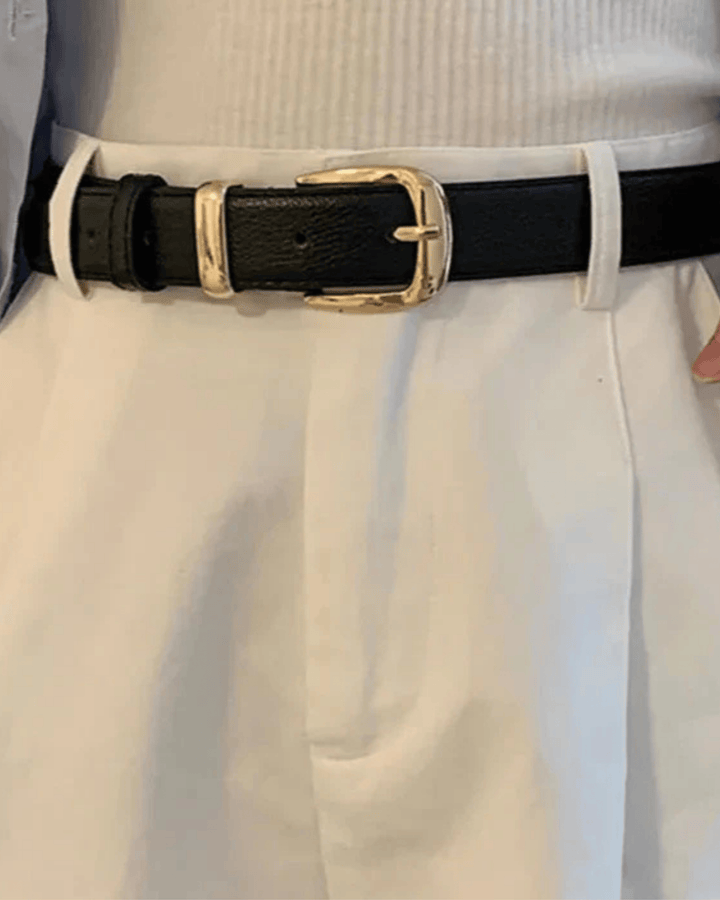 ROUNDED METAL BUCKLE BELT