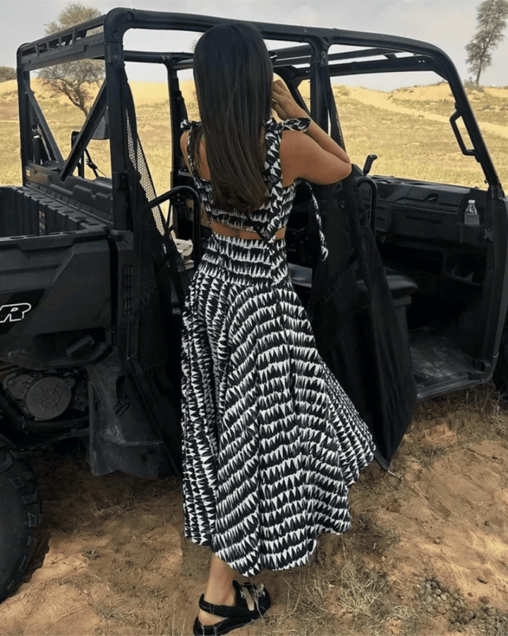 PRINTED CROP TOP AND MIDI SKIRT SET