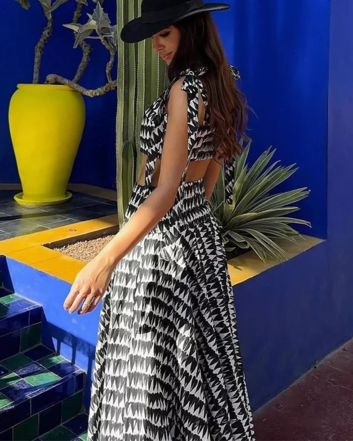 PRINTED CROP TOP AND MIDI SKIRT SET