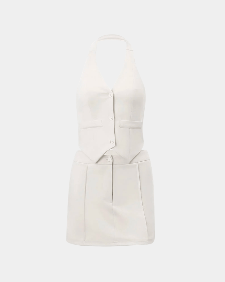 HALTER VEST MINI DRESS