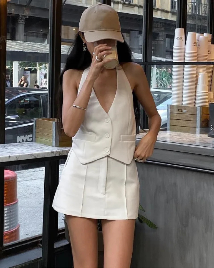 HALTER VEST MINI DRESS