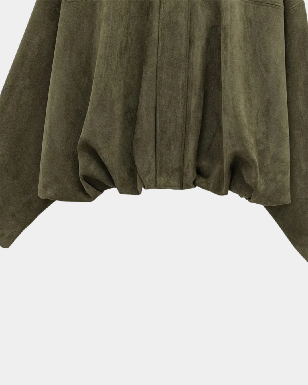 OLIVE SUEDE BOMBER JACKET