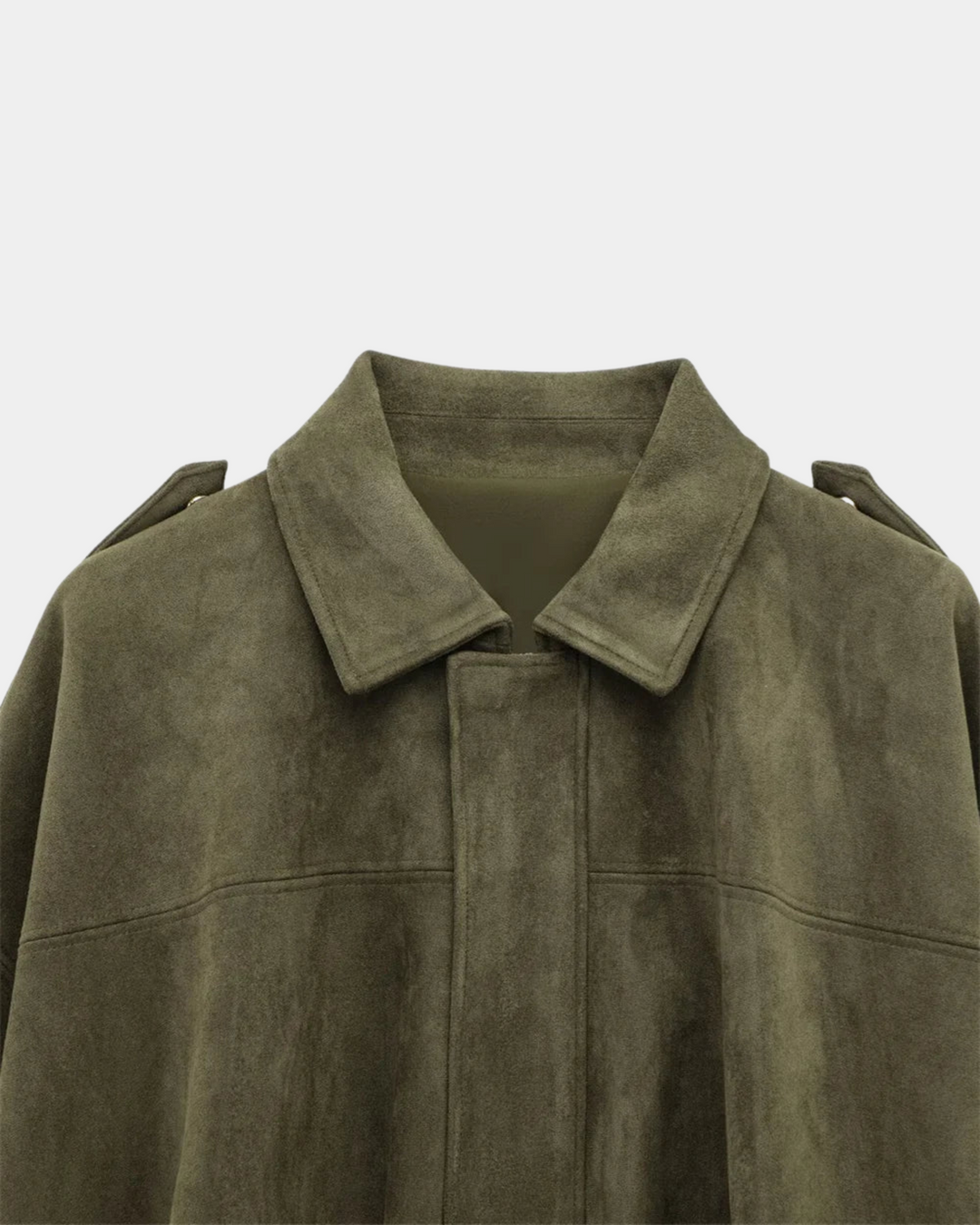 OLIVE SUEDE BOMBER JACKET