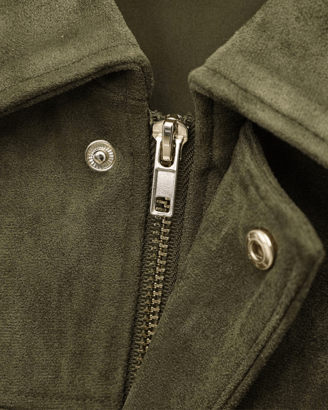 OLIVE SUEDE BOMBER JACKET