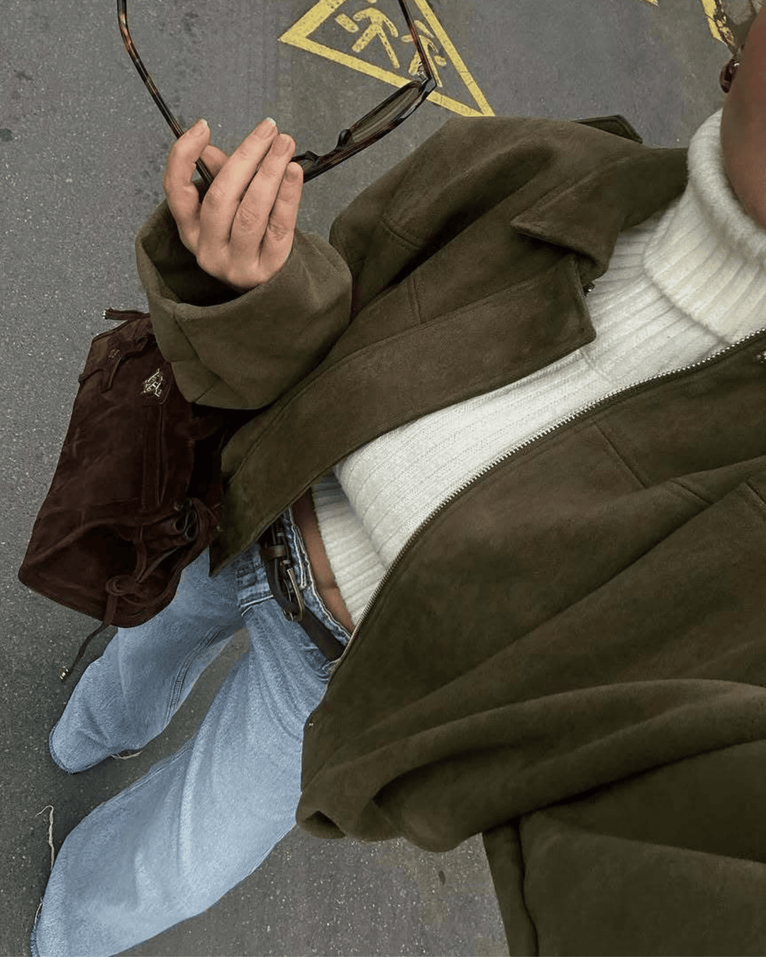 OLIVE SUEDE BOMBER JACKET