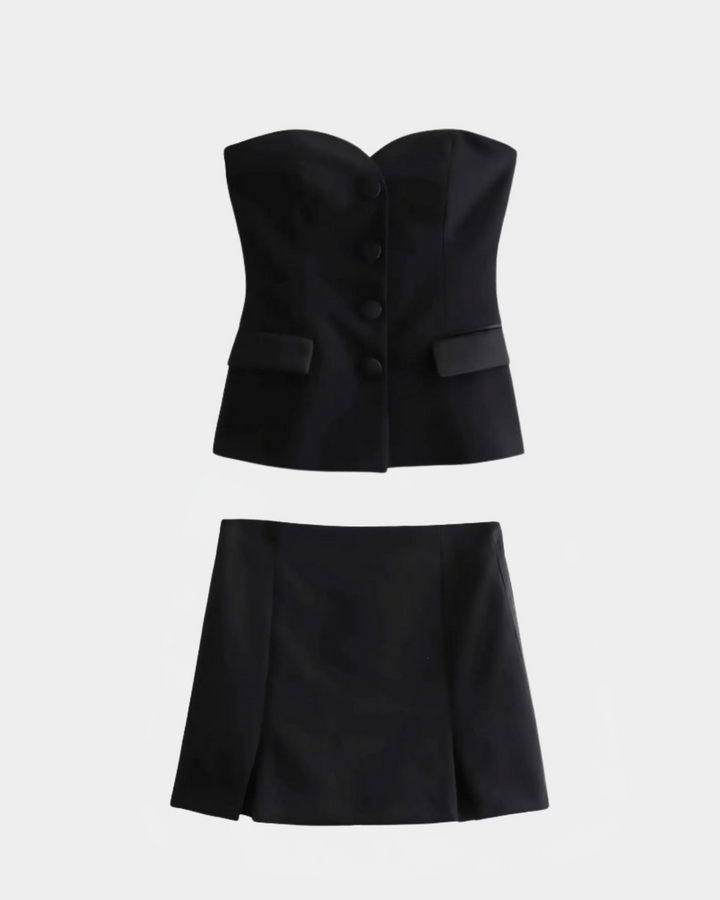 CORSET TOP AND MINI SKIRT SET