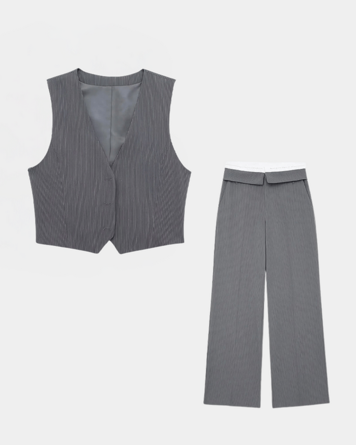 PINSTRIPE VEST AND TROUSERS SET