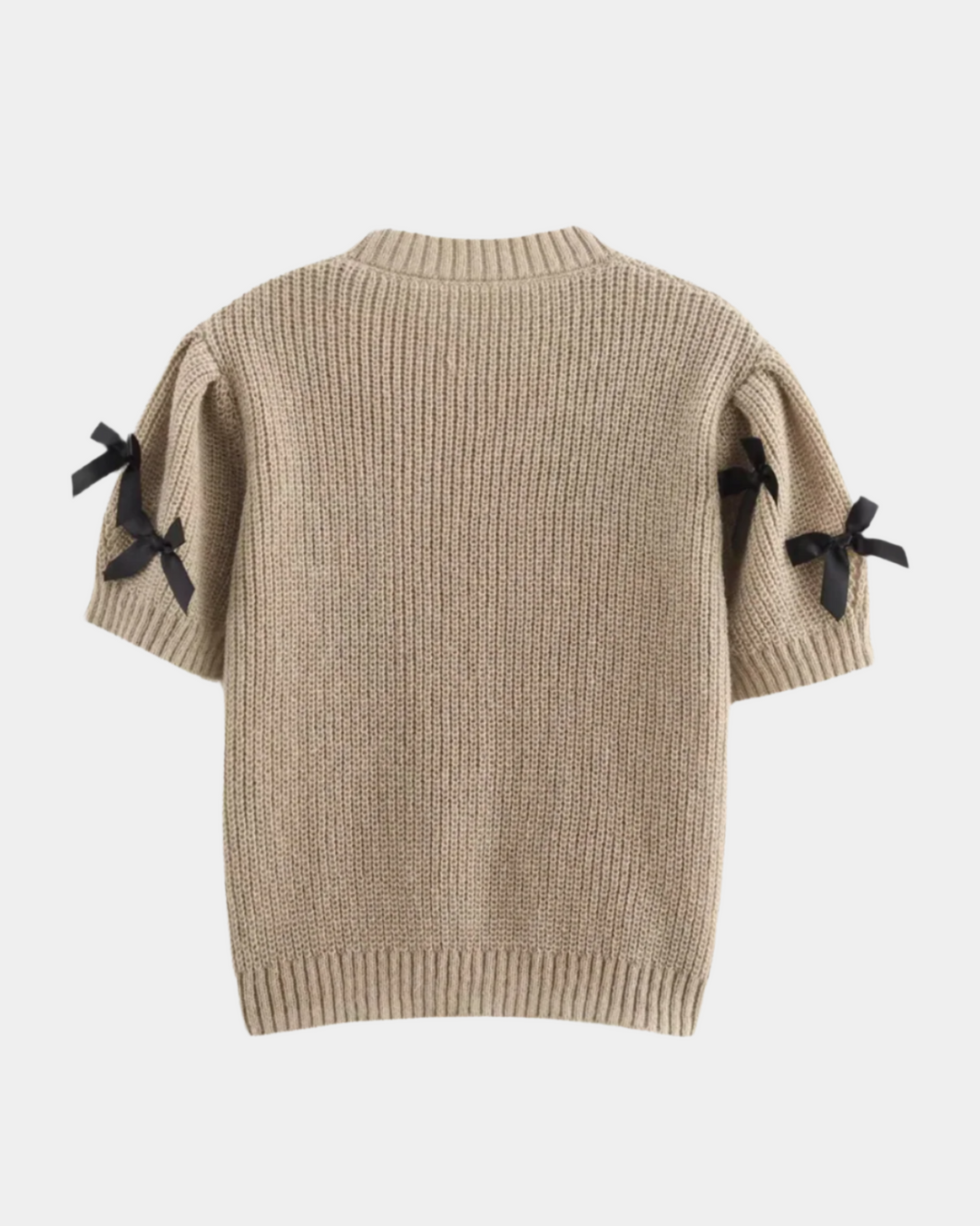 BOW EMBELLISHED KNIT TOP
