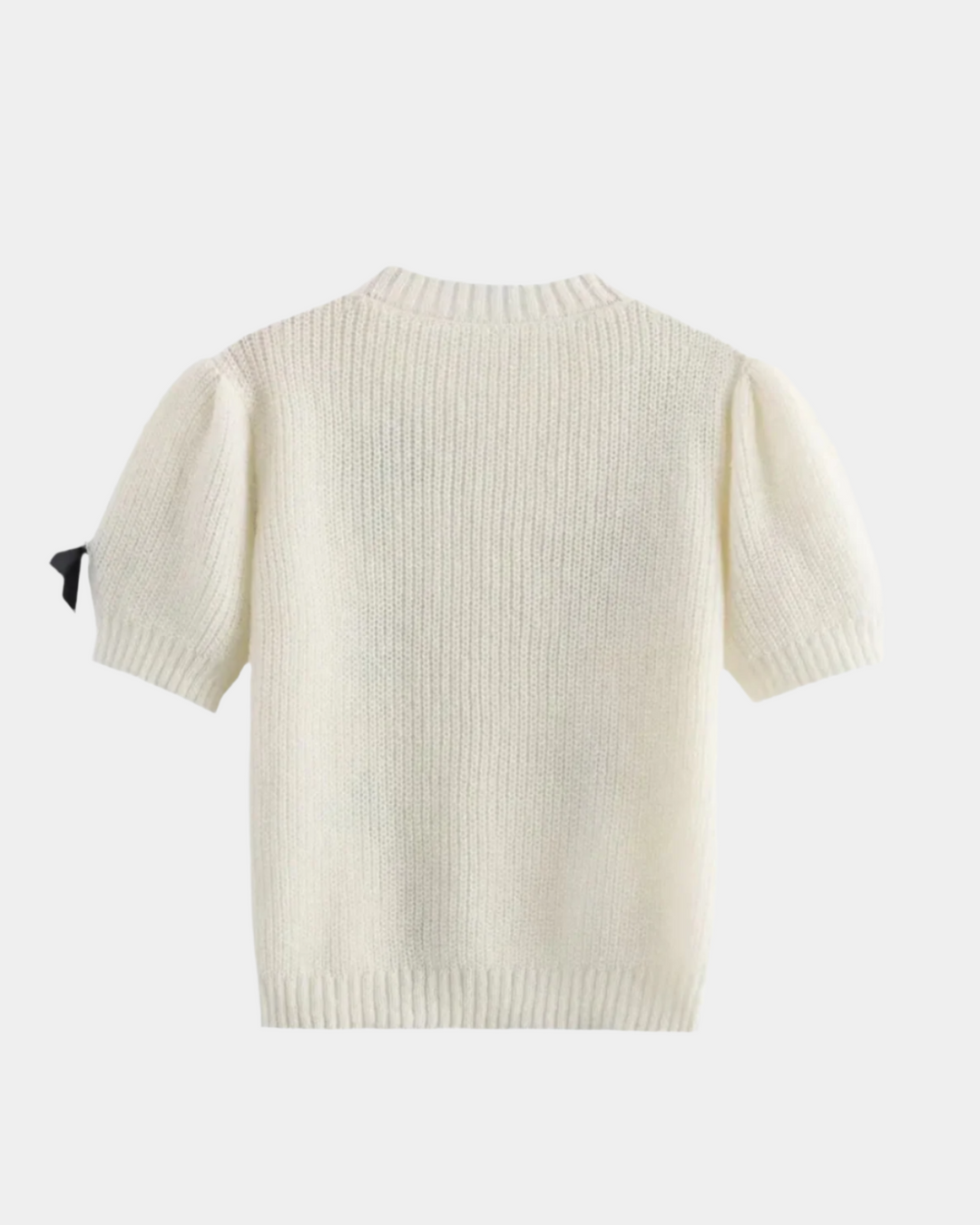 BOW EMBELLISHED KNIT TOP