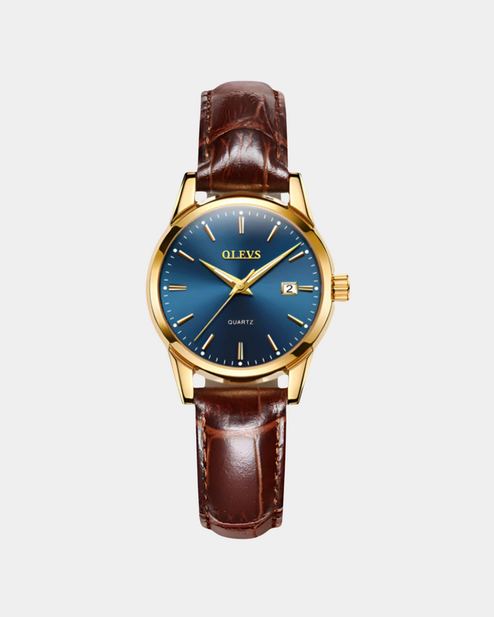 GOLD TRIM CLASSIC LEATHER WATCH