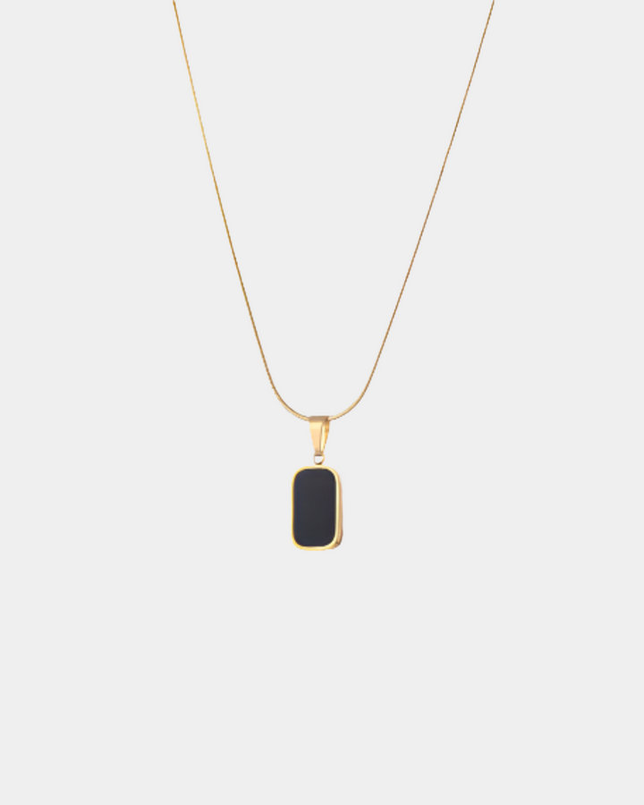 MINIMAL GOLD BLACK PENDANT NECKLACE