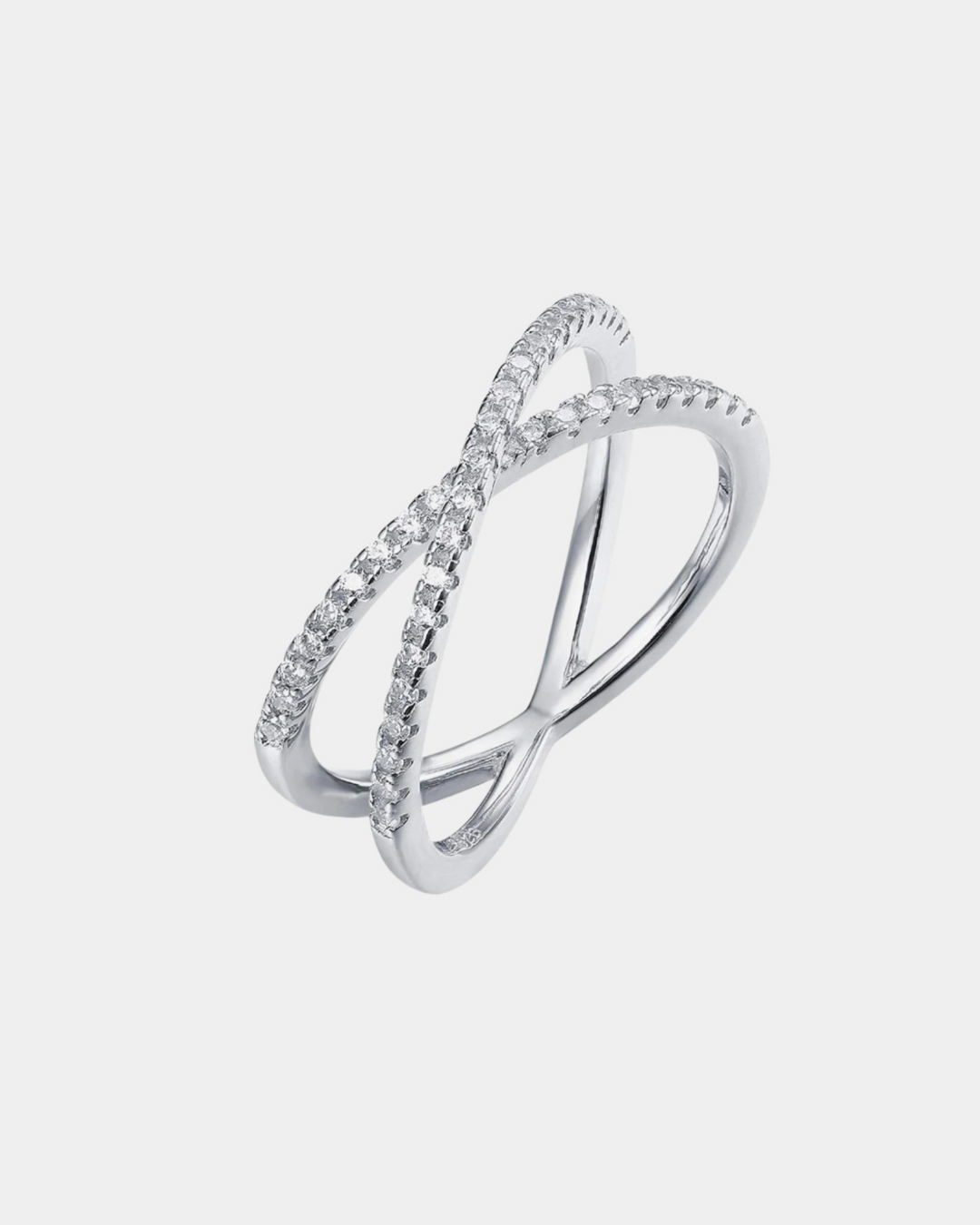 ELEGANT CROSS-BAND DIAMOND RING