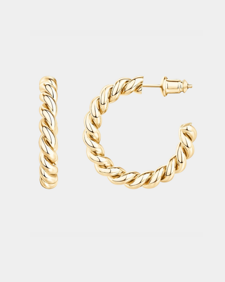 BOLD TWISTED HOOP EARRINGS