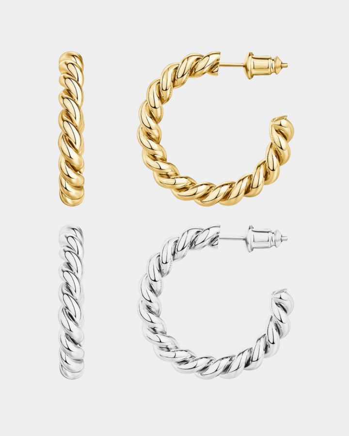 BOLD TWISTED HOOP EARRINGS