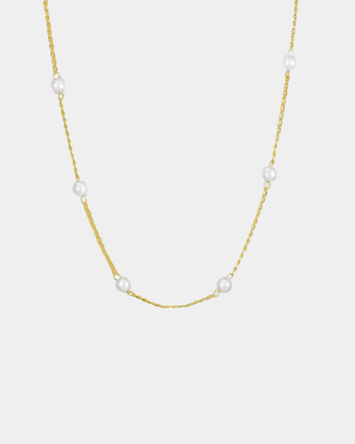 ELEGANT PEARL DROP CHAIN NECKLACE