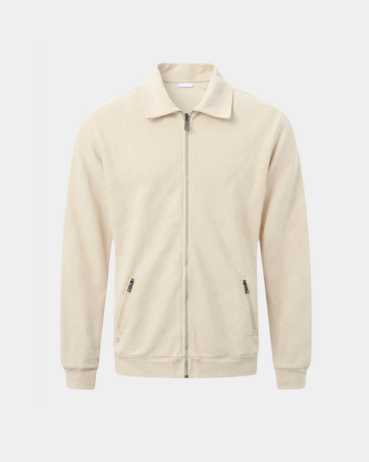 CREMEFARBENE MINIMAL-ZIP-JACKE