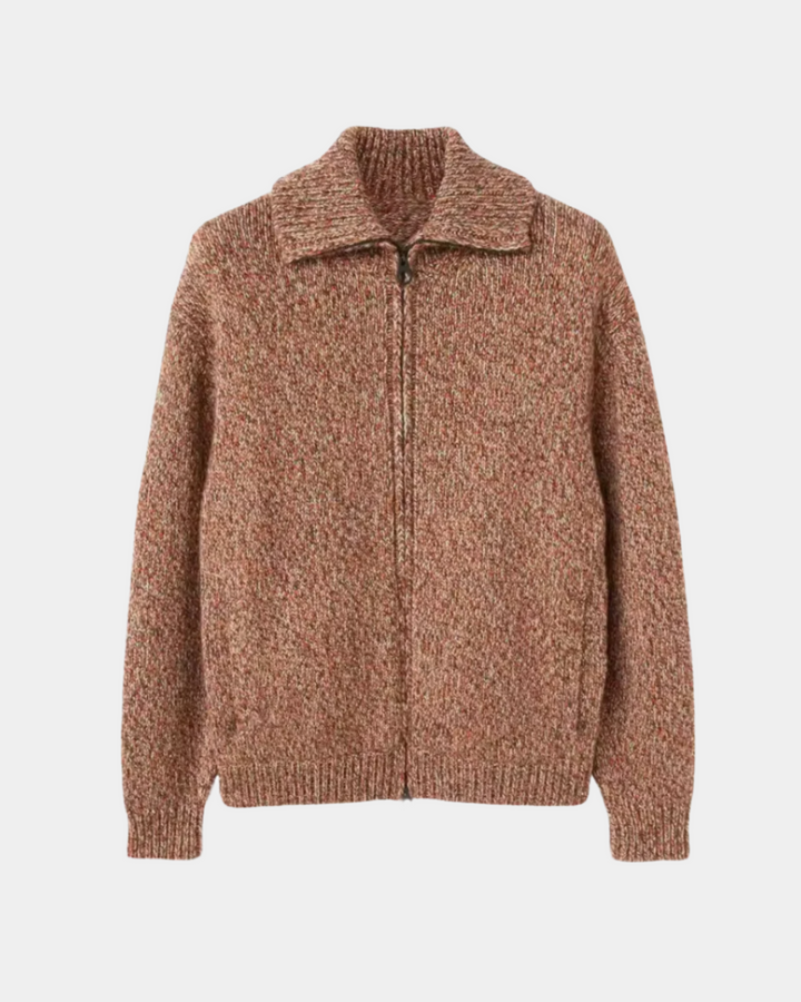 PULLOVER AUS WOLLGEMISCH MIT REISSVERSCHLUSSKRAGEN