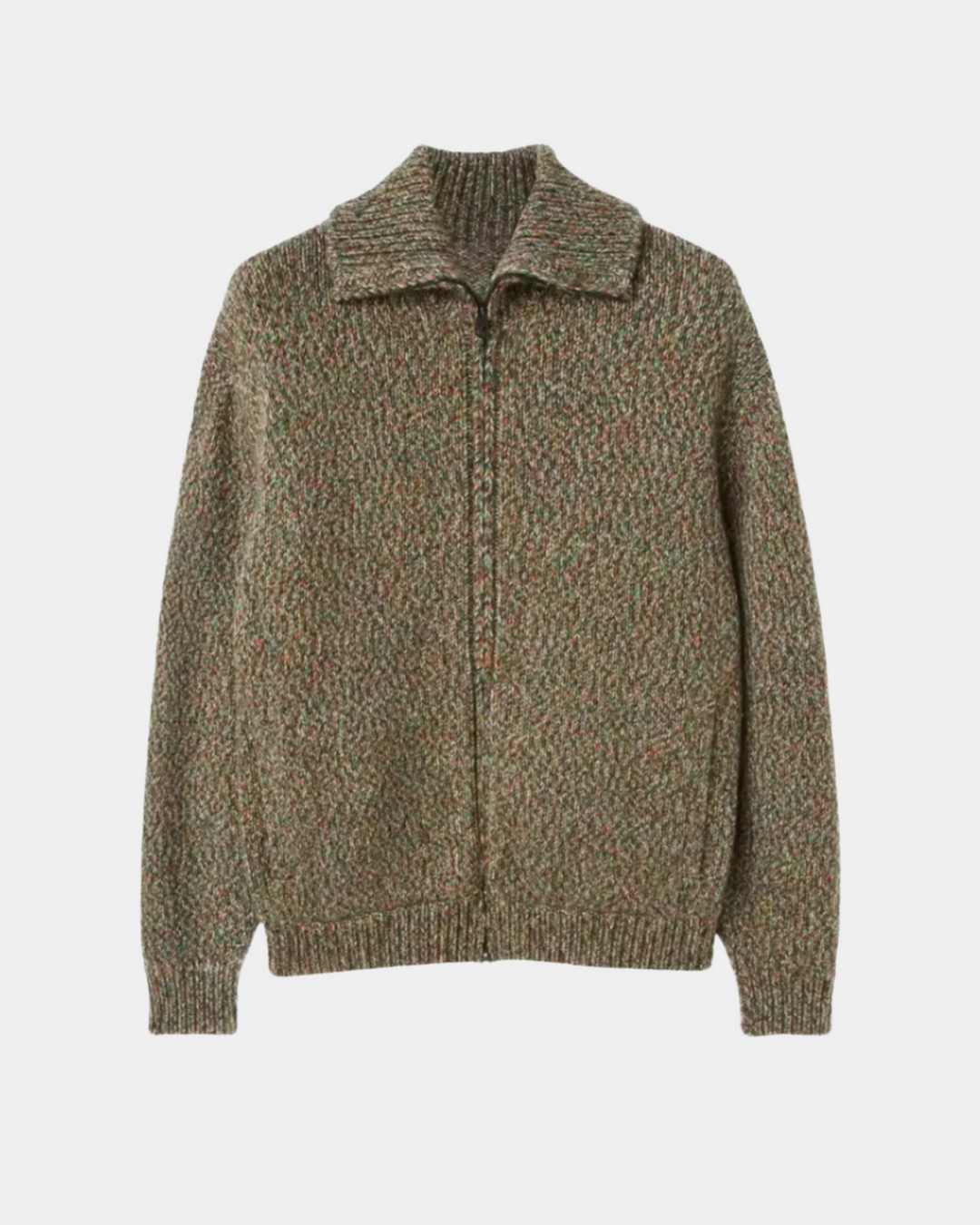 PULLOVER AUS WOLLGEMISCH MIT REISSVERSCHLUSSKRAGEN