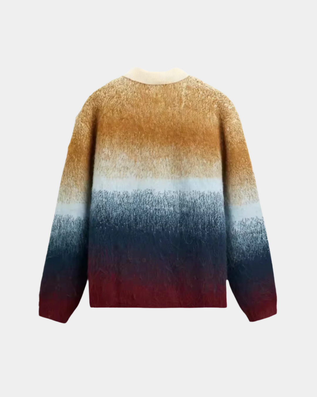 OMBRE STRICKKRAGEN-STRICKJACKE