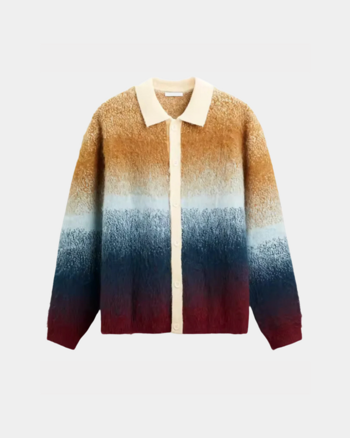 OMBRE STRICKKRAGEN-STRICKJACKE