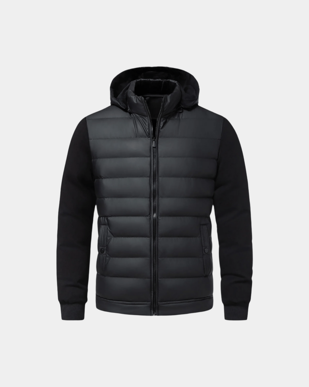 ZWEIFARBIGE KAPUZENJACKE MIT PUFFER