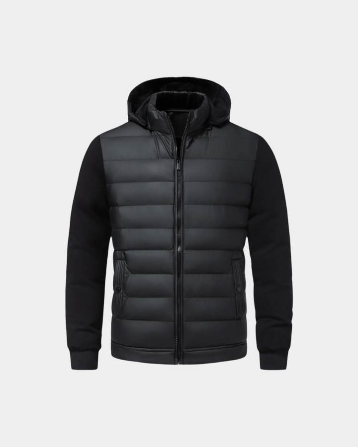 ZWEIFARBIGE KAPUZENJACKE MIT PUFFER