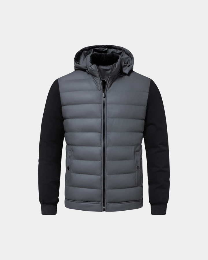 ZWEIFARBIGE KAPUZENJACKE MIT PUFFER