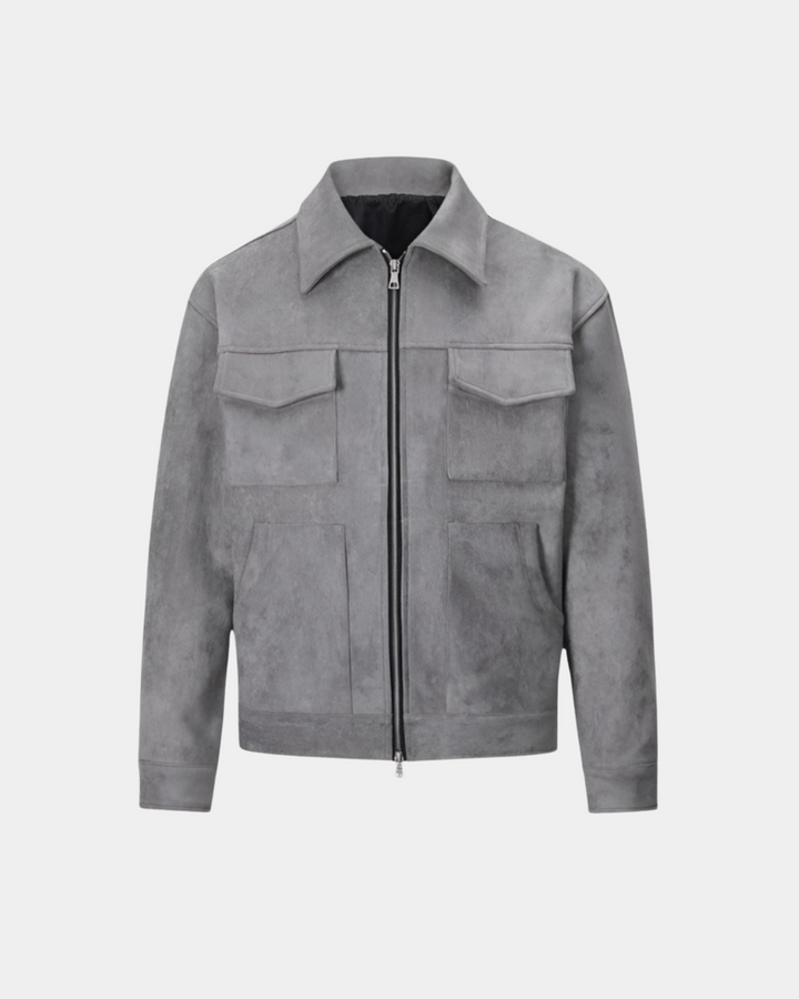 URBAN EDGE WILDLEDERJACKE MIT REISSVERSCHLUSS