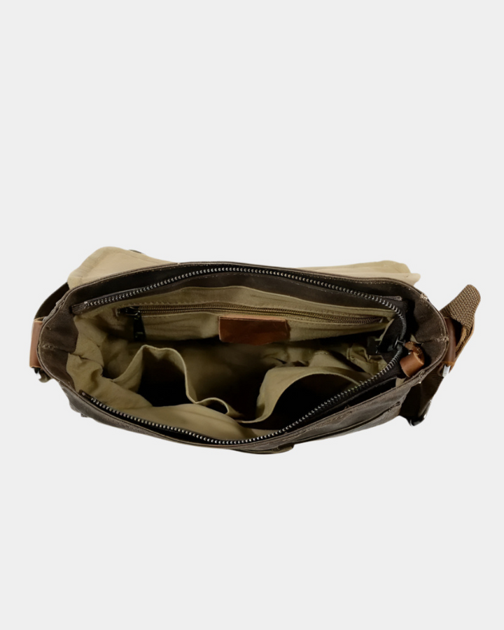 VINTAGE LEINWAND SCHNALLE MESSENGER BAG