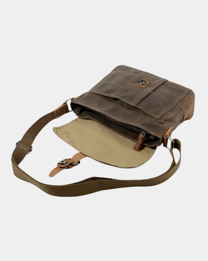 VINTAGE LEINWAND SCHNALLE MESSENGER BAG