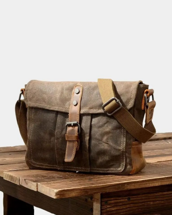 VINTAGE LEINWAND SCHNALLE MESSENGER BAG