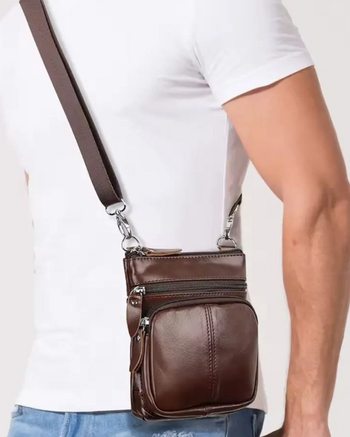 MINIMALISTISCHE VERTIKALE LEDERKREUZTASCHE