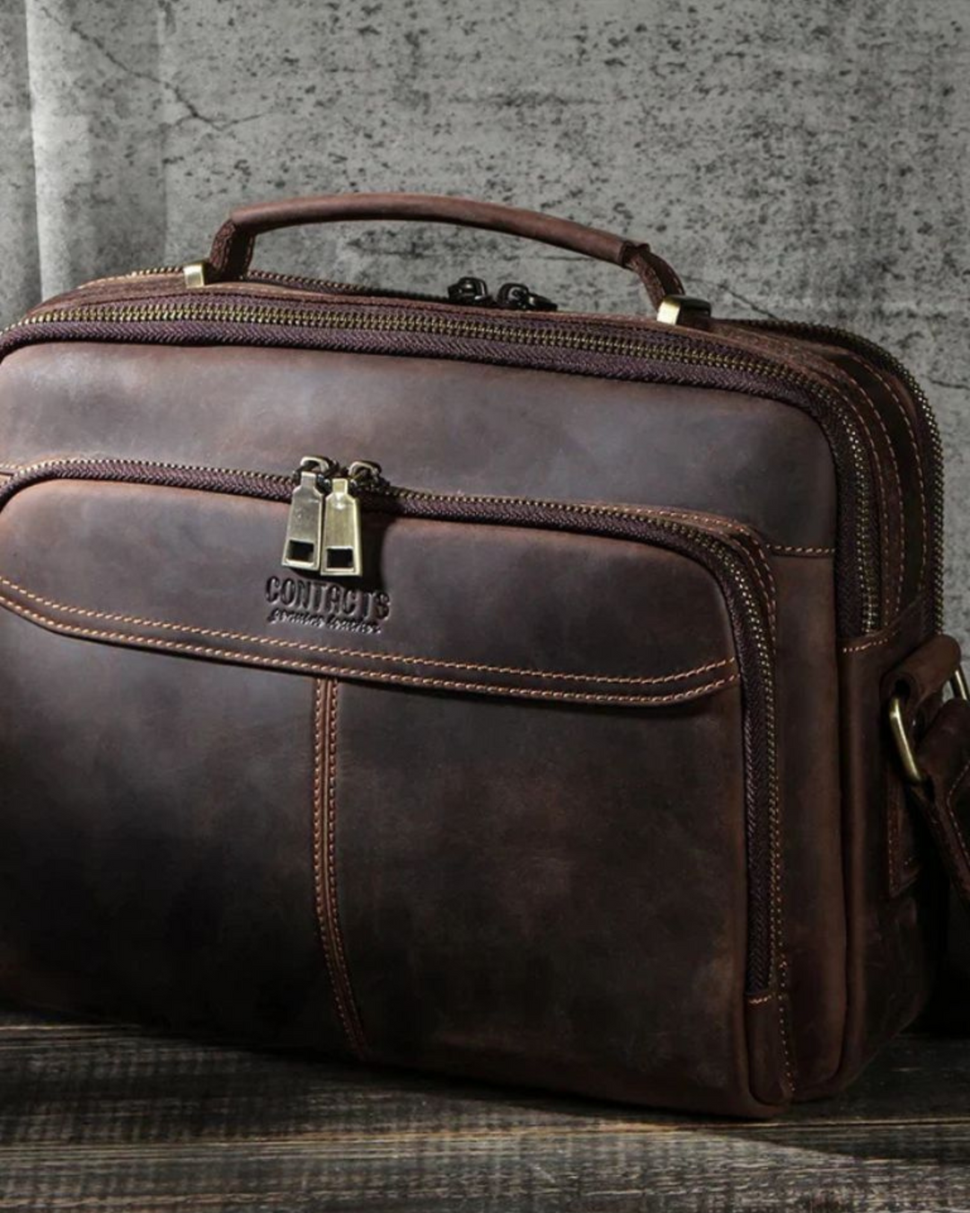 EXECUTIVE VINTAGE LEATHER LAPTOP BRIEFCASE