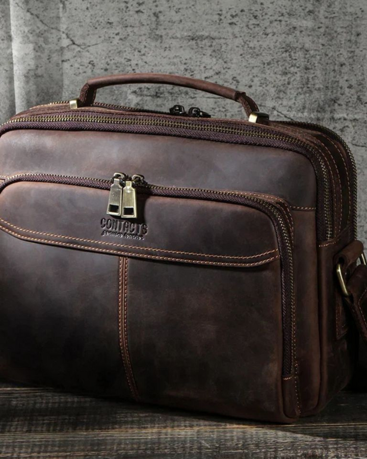 EXECUTIVE VINTAGE LEATHER LAPTOP BRIEFCASE