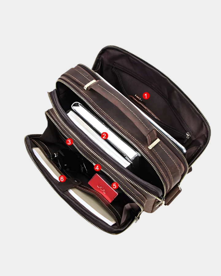 EXECUTIVE VINTAGE LEATHER LAPTOP BRIEFCASE