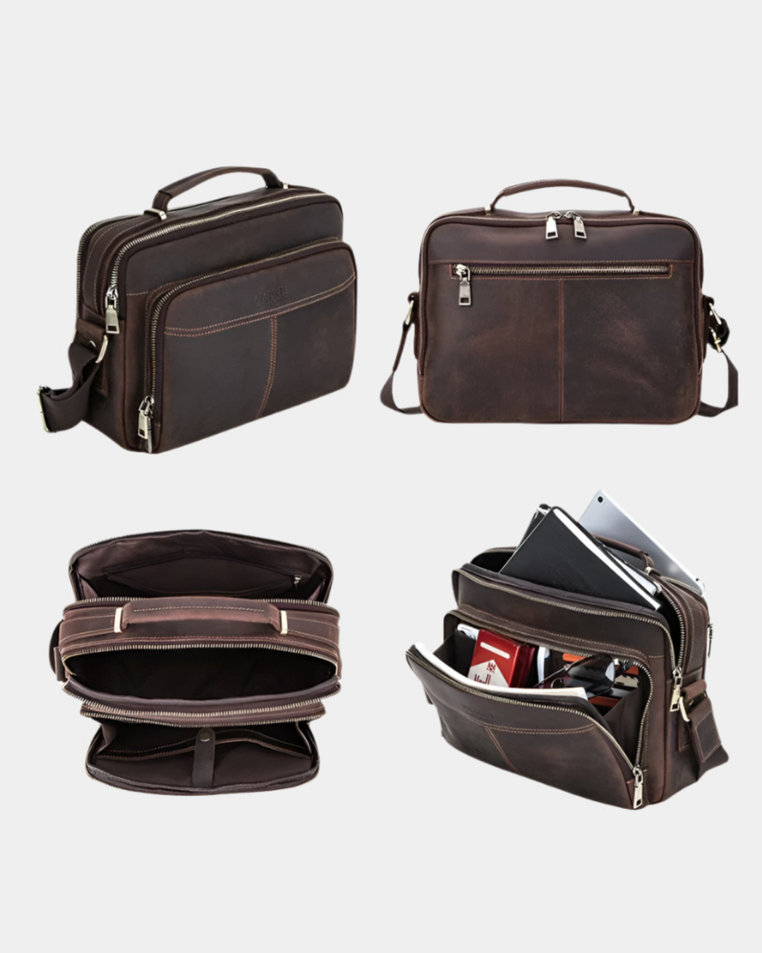 EXECUTIVE VINTAGE LEATHER LAPTOP BRIEFCASE