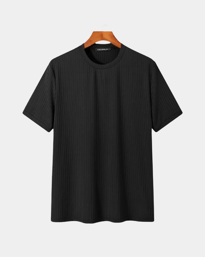 LÄSSIGES T-SHIRT MIT GERIPPTER TEXTUR