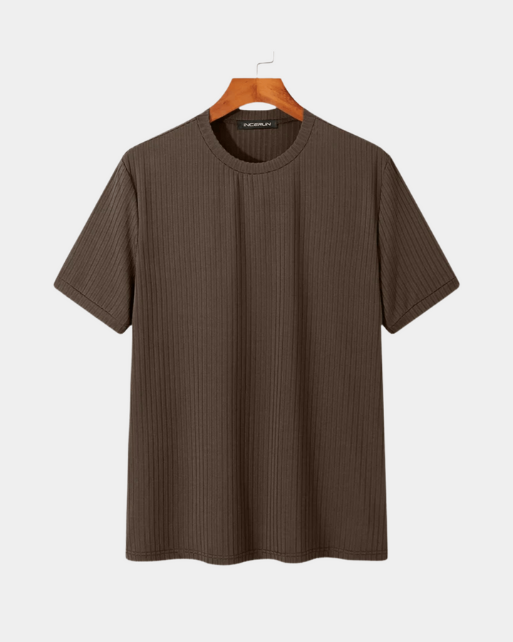 LÄSSIGES T-SHIRT MIT GERIPPTER TEXTUR