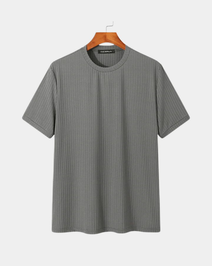 LÄSSIGES T-SHIRT MIT GERIPPTER TEXTUR