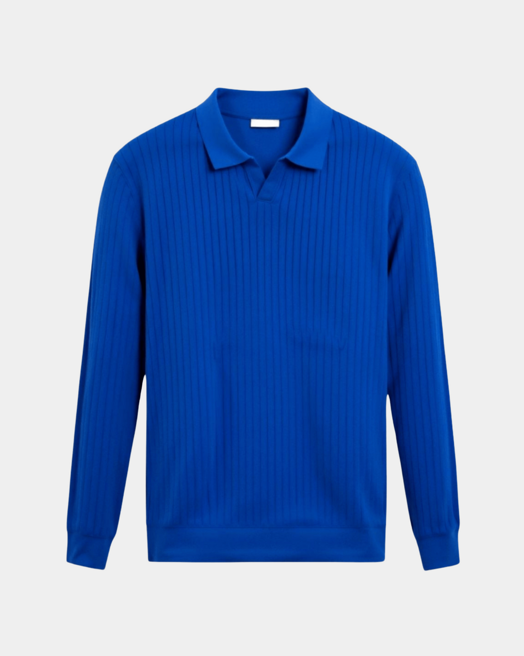 ELEGANT RIBBED LONG SLEEVE POLO