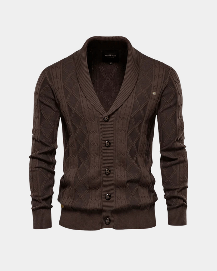 TEXTURED CLASSIC KNIT CARDIGAN