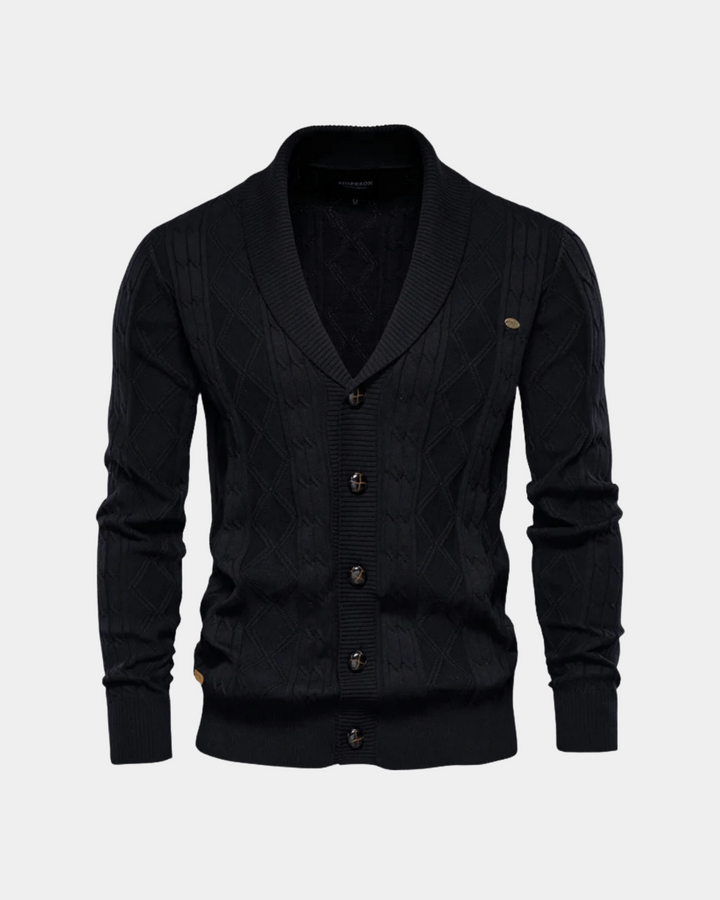 TEXTURED CLASSIC KNIT CARDIGAN