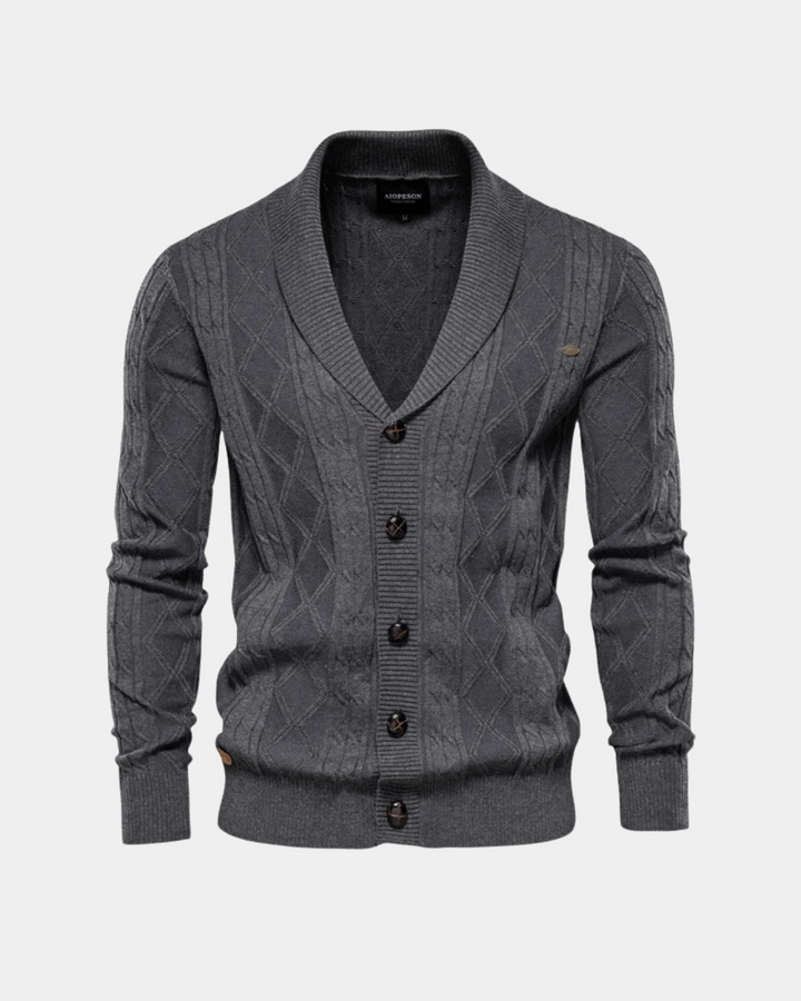 TEXTURED CLASSIC KNIT CARDIGAN